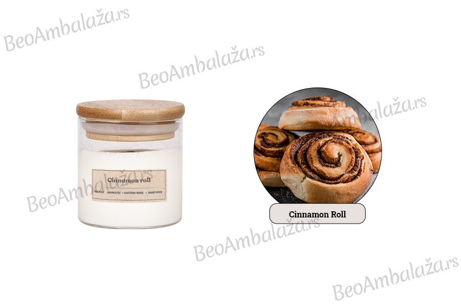 Cinnamon roll - aromatična sveća od sojinog voska sa drvenim fitiljem (110gr)